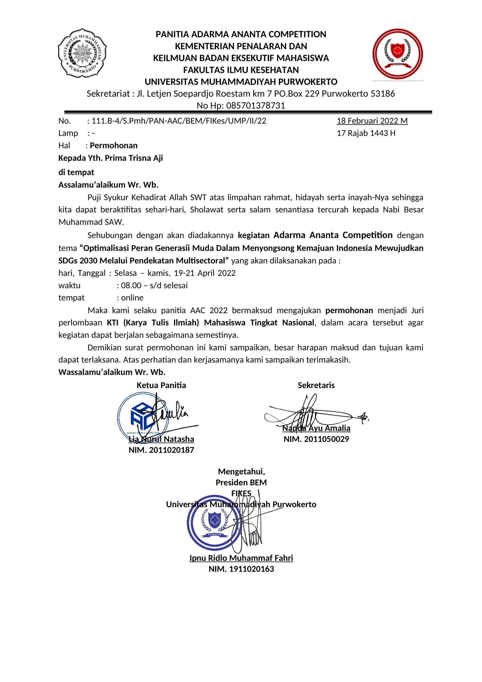 111 Surat Permohonan Pak Prima AAC 1 1nyAvvmC