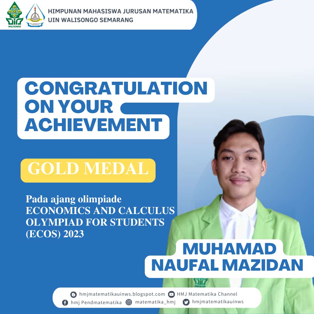 Mahasiswa Prodi Pendidikan Matematika UIN Walisongo raih Medali Emas di ECoS 2023