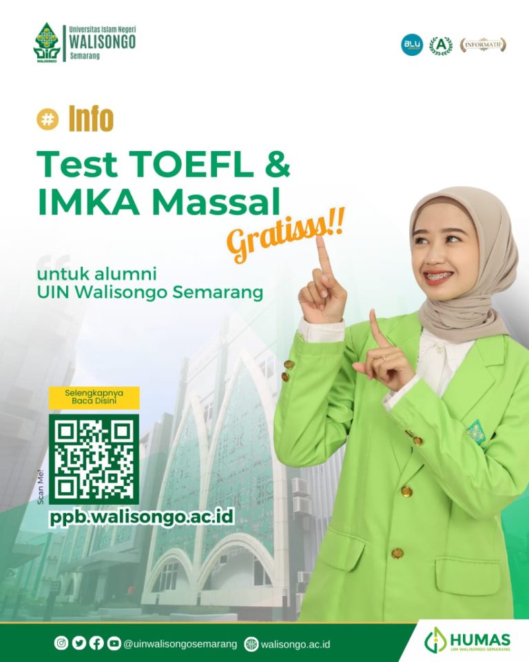Tes TOEFL dan IMKA Massal Gratis untuk Alumni UIN Walisongo Semarang – UIN Walisongo