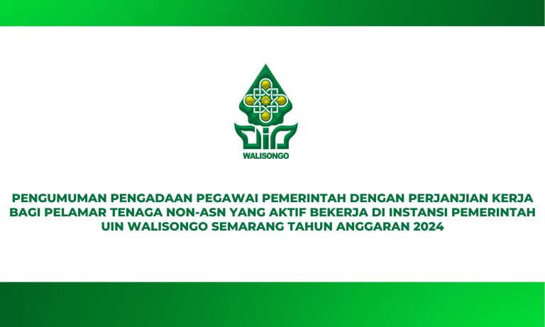 PENGUMUMAN PENGADAAN PEGAWAI PEMERINTAH DENGAN PERJANJIAN KERJA BAGI PELAMAR NON-ASN YANG AKTIF BEKERJA DI INSTANSI PEMERINTAH