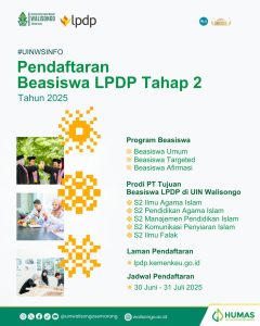 5 Program Studi S2 LPDP di UIN Walisongo Dibuka sampai Akhir Juli 2025, Cek Infonya – UIN Walisongo