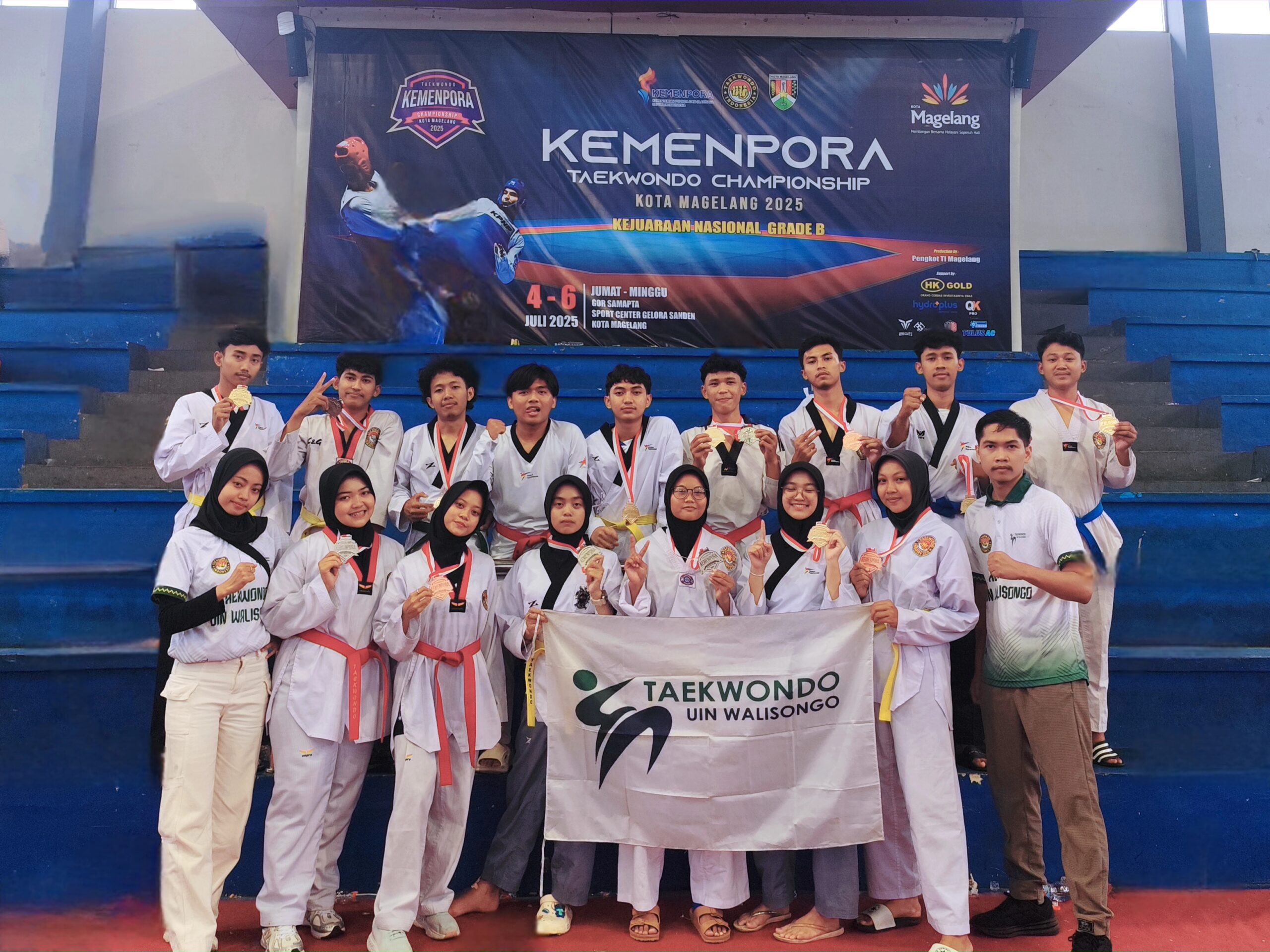 Taekwondo UIN Walisongo Sabet 15 Medali di Ajang Nasional Kemenpora Taekwondo Championship 2025 – UIN Walisongo