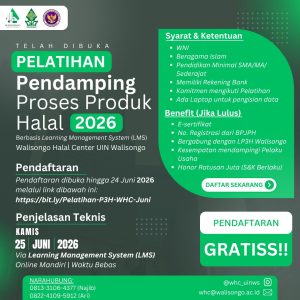 Walisongo Halal Center Buka Pelatihan Pendamping Proses Produk Halal Berbasis LMS – UIN Walisongo 2 Walisongo Halal Center Buka Pelatihan Pendamping Proses Produk Halal Berbasis LMS – UIN Walisongo