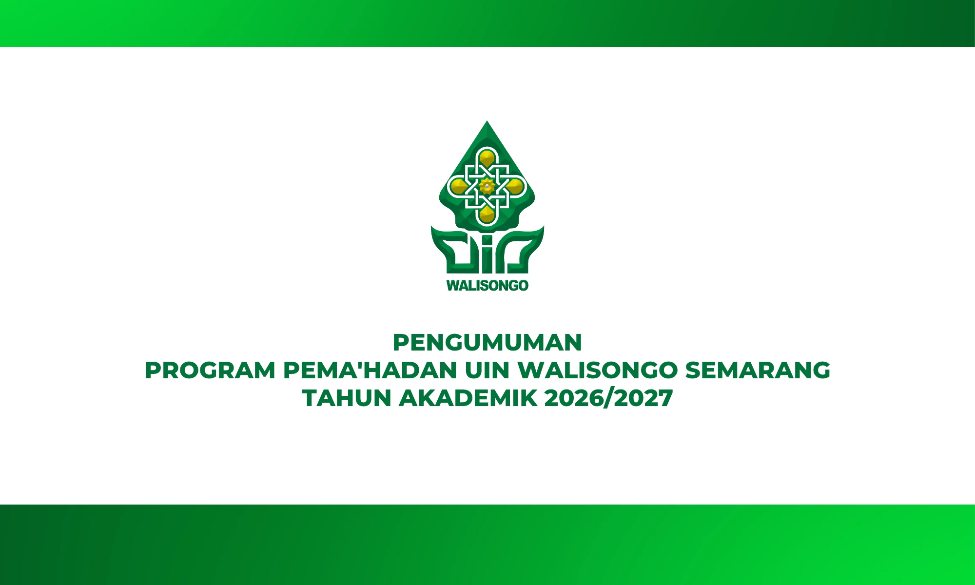 PENGUMUMAN PROGRAM PEMA’HADAN TAHUN AKADEMIK 2026/2027