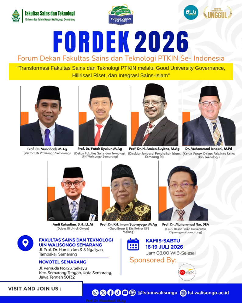 Usung Transformasi dan Hiloirisasi Riset, FST UIN Walisongo Adakan FORDEK 2026 – UIN Walisongo 1 Usung Transformasi dan Hiloirisasi Riset, FST UIN Walisongo Adakan FORDEK 2026 – UIN Walisongo