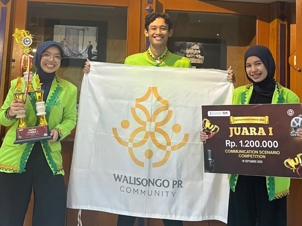 Walisongo PRC UIN Walisongo Raih Juara 1 Nasional Communication Scenario Competition Commfest 2026 – UIN Walisongo 1 Walisongo PRC UIN Walisongo Raih Juara 1 Nasional Communication Scenario Competition Commfest 2026 – UIN Walisongo