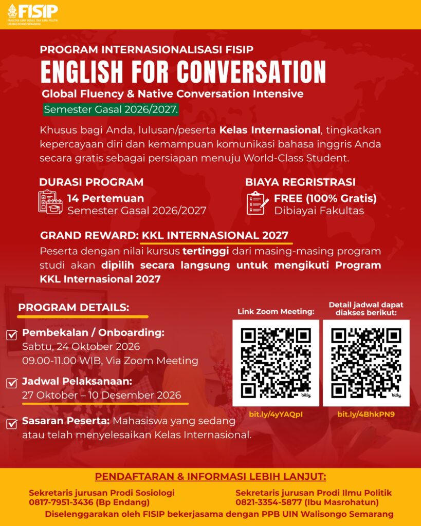 FISIP UIN Walisongo Perkuat Kompetensi Bahasa Inggris Mahasiswa, Siapkan Akses Akademik Global 1 FISIP UIN Walisongo Perkuat Kompetensi Bahasa Inggris Mahasiswa, Siapkan Akses Akademik Global